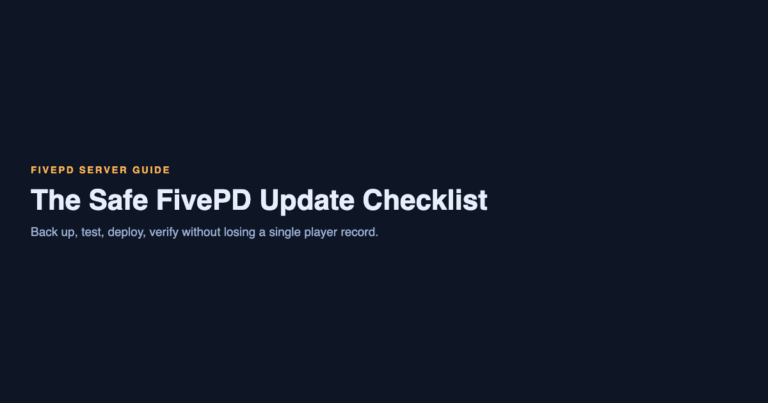 How to Update FivePD Without Losing Player Data